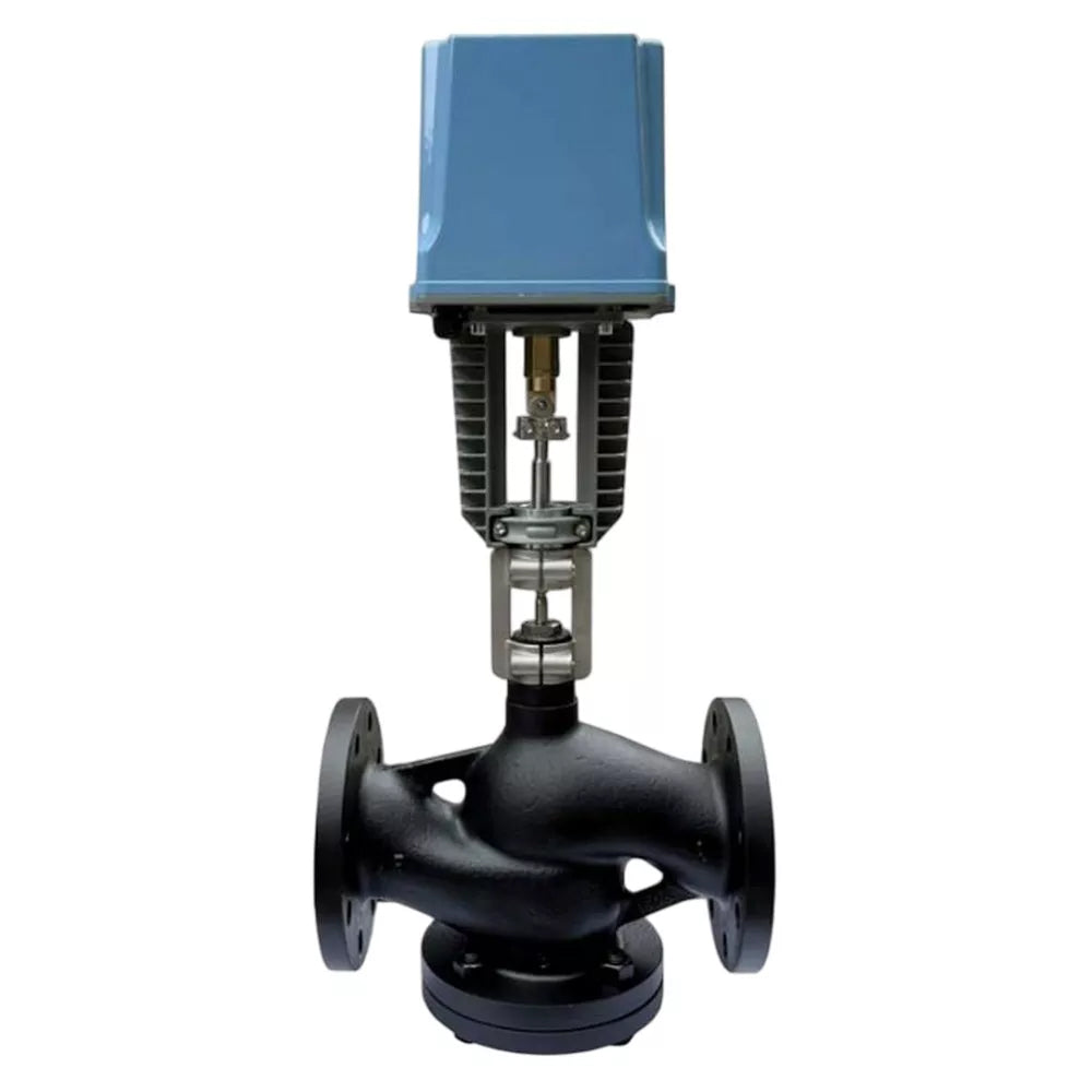 Two-way control valve Elephant VRgH1-34M-PED-F, body material - carbon steel A216, locking body material - stainless steel AISI 304, seal - metal, with electric drive DAV 24V
