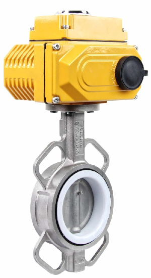 Vanne papillon d'eau Elephant 316L-316L-PTFE matériau du corps - Acier inoxydable aisi 316l, matériau du disque - Acier inoxydable AISI 316L, joint - PTFE avec actionneur électrique Elephant 24V