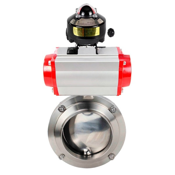 Water Butterfly valves Elephant WBV3131E-2W-W-H, body material - stainless steel AISI 304, seal - EPDM, with pneumatic actuator PA-DA-052 double action, LSU APL-510N EX