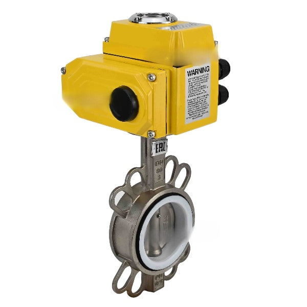 Vanne papillon d'eau Elephant WBV3131P-2W-Fb-H, matériau du corps - acier inoxydable AISI 304, matériau du disque - acier inoxydable AISI 304, joint - PTFE, actionneur électrique QT-N-хEM-B1 220V