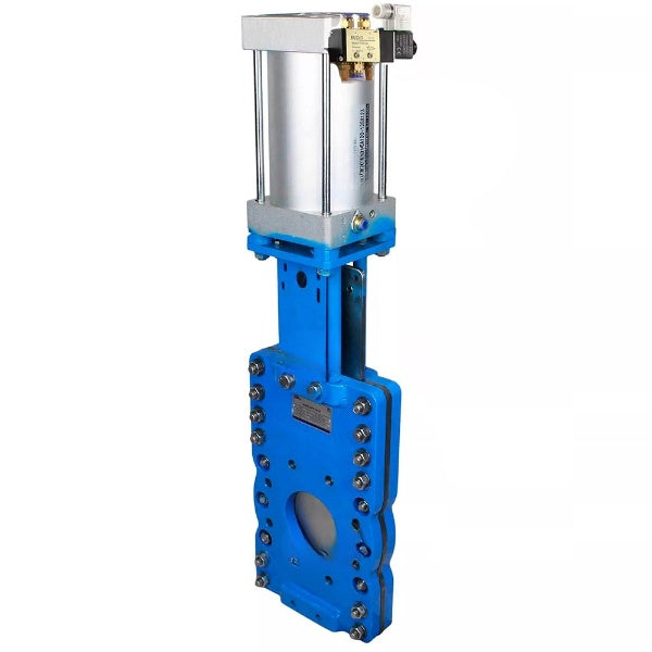 Gate valves Elephant GVKRT3431N-2W-Fb-2P interflanged, body - carbon steel WCB, gate - stainless steel 304, sealing - NBR, with pneumatic actuator and pneumatic valve 4V210-08 KUOIN 220V