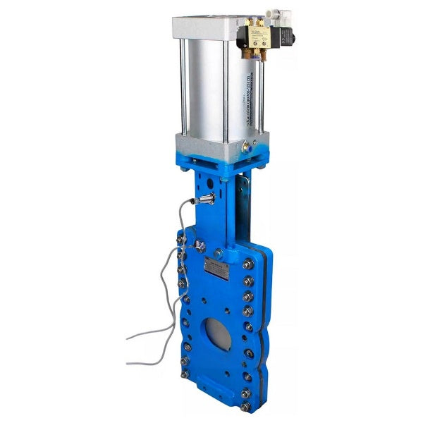 Gate valves Elephant GVKRT3431N-2W-Fb-2P interflanged, body - carbon steel WCB, gate - stainless steel 304, sealing - NBR, with pneumatic actuator, pneumatic valve 4V210-08 KUOIN 220V and induction sensors LJ12A3-4-J/EZ