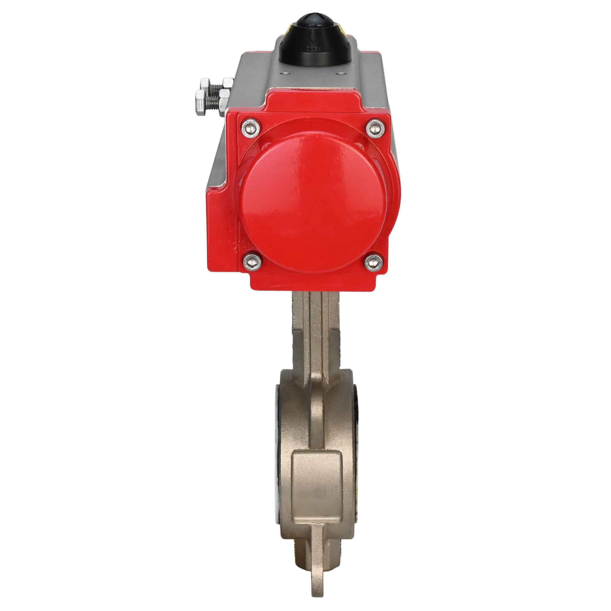 Vanne papillon d'eau Elephant 316l-ptfe-elephant-da, matériau du corps - acier inoxydable AISI 316L, matériau du disque - acier inoxydable AISI 316L, joint - PTFE, actionné par actionneur pneumatique