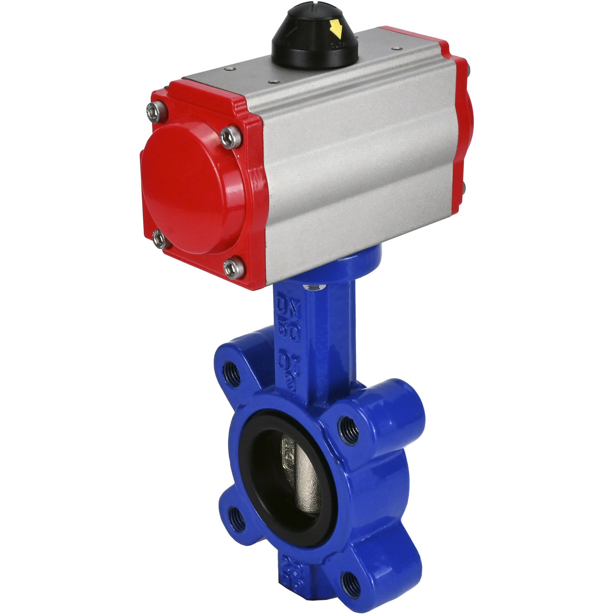 Vanne papillon d'eau Elephant WBV1616N-2W-Fb-H, matériau du corps - fonte QT450, matériau du disque - fonte QT450, joint - NBR, actionneur pneumatique PA-SA avec ressorts de rappel