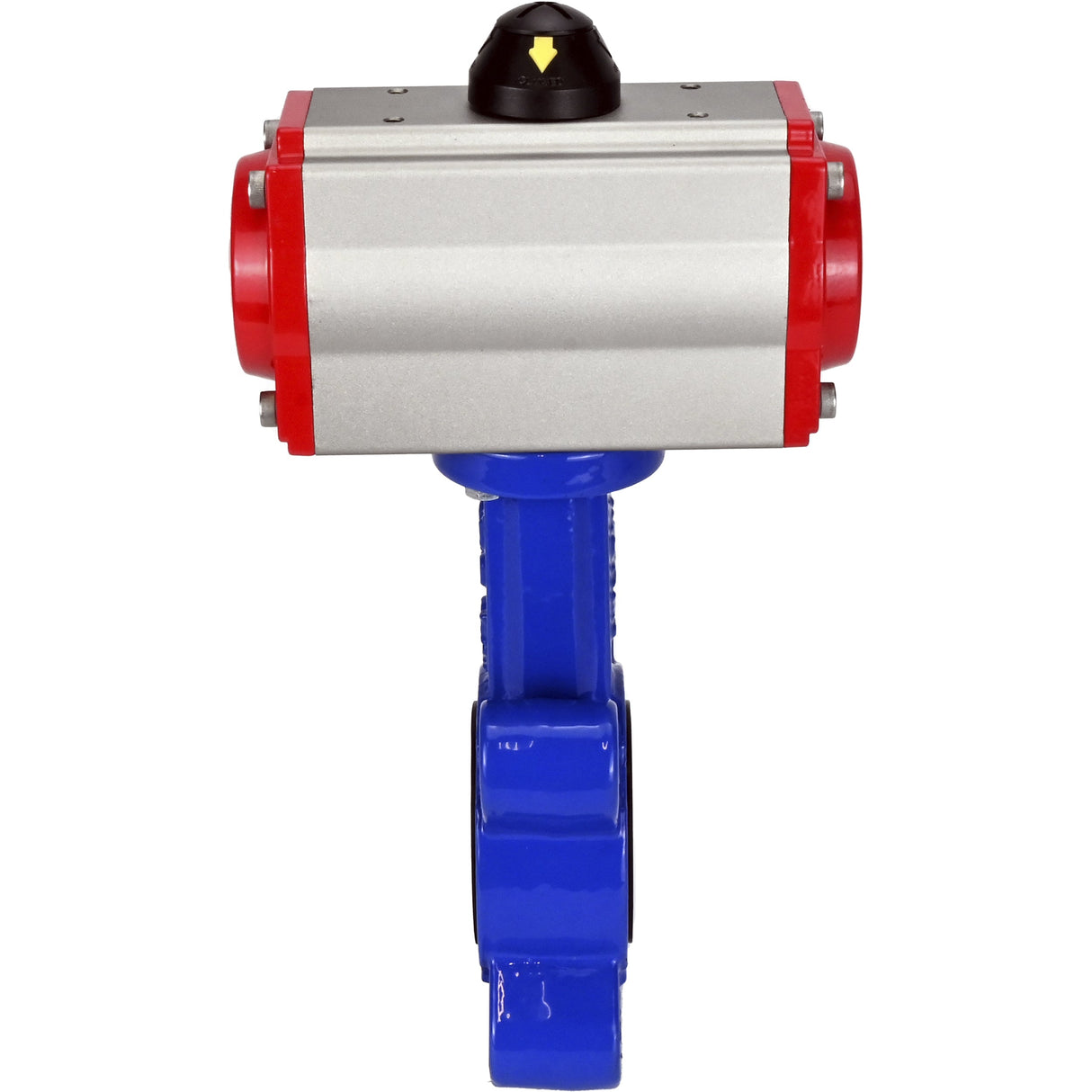 Vanne papillon d'eau Elephant WBV1616E-2W-Fb-H, matériau du corps - fonte QT450, matériau du disque - fonte QT450, joint - EPDM, actionneur pneumatique PA-SA avec ressorts de rappel