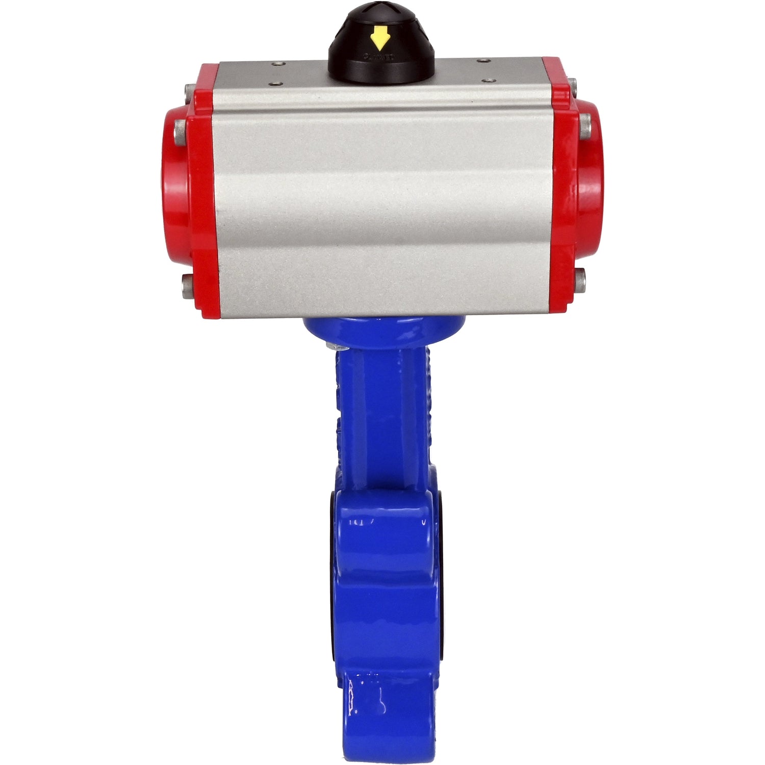 Vanne papillon d'eau Elephant WBV1616E-2W-Fb-H, matériau du corps - fonte QT450, matériau du disque - fonte QT450, joint - EPDM, avec actionneur pneumatique double action PA-DA