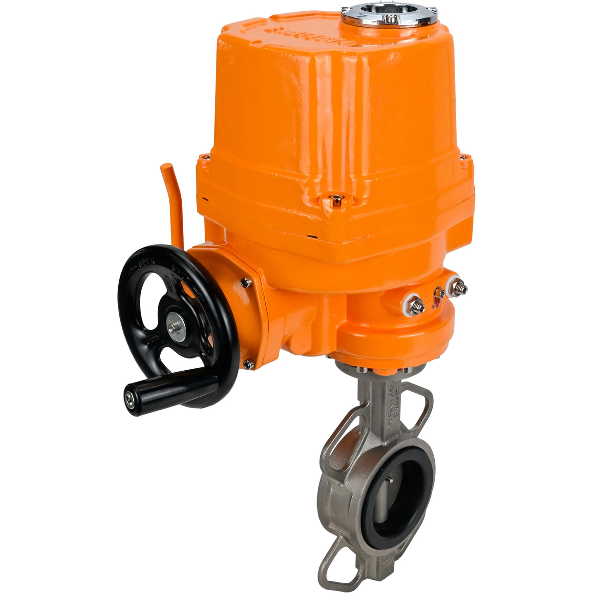 Vanne papillon d'eau Elephant 316l-316l-viton-elephant-ex-110/220, matériau du corps - acier inoxydable AISI 316L, matériau du disque - acier inoxydable AISI 316L, joint - VITON, commande par actionneur électrique