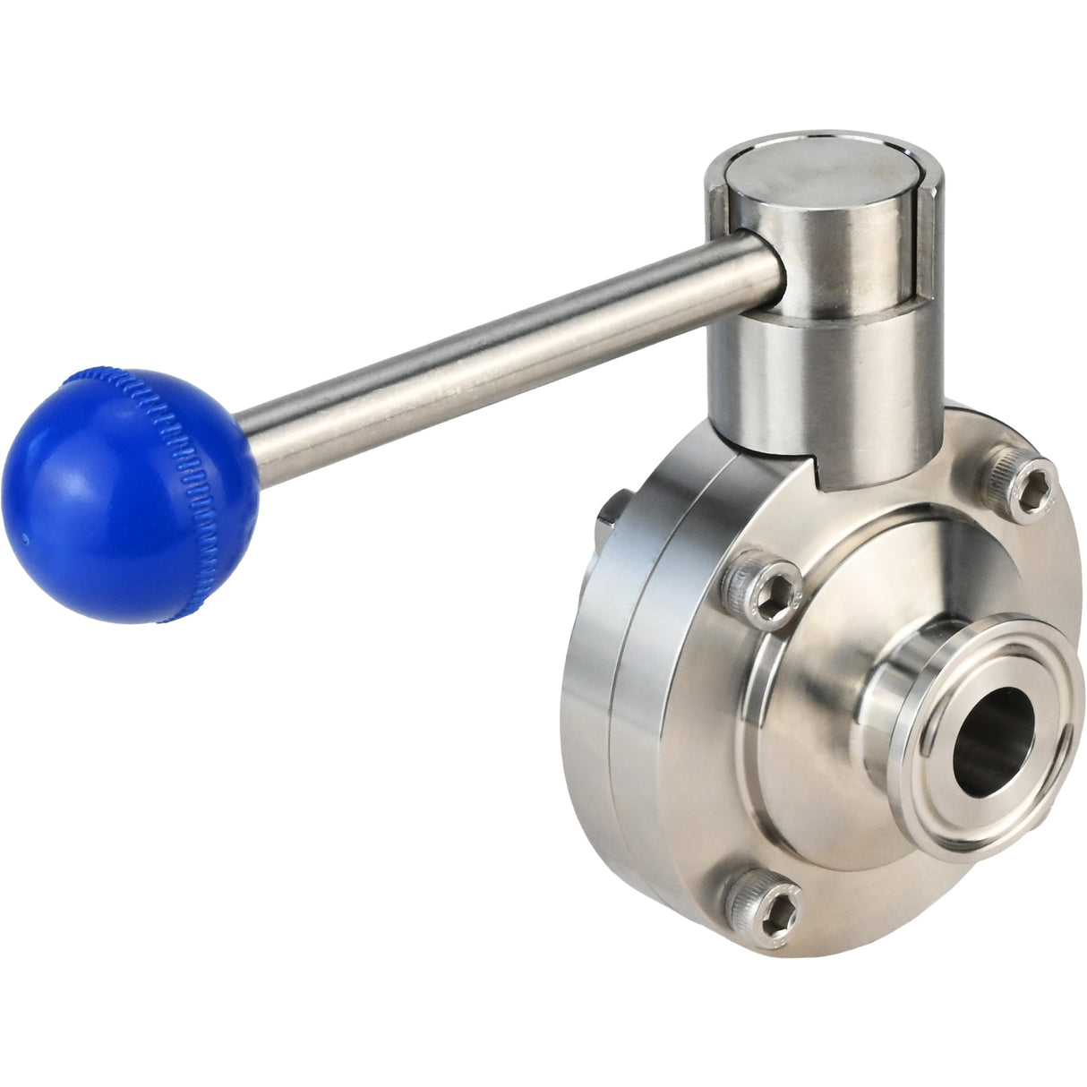 Vanne papillon d'eau Elephant WBV3131E-2W-CH, matériau du corps - Acier inoxydable AISI 304, matériau du disque - Acier inoxydable AISI 304, joint - EPDM, connexion - collier de serrage, poignée