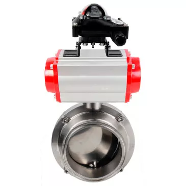 Butterfly valves Elephant WBV3131E-2W-T-H food grade stainless steel 304, seal - EPDM, with pneumatic actuator Elephant PA-DA-XXX and BKV Elephant APL-210N