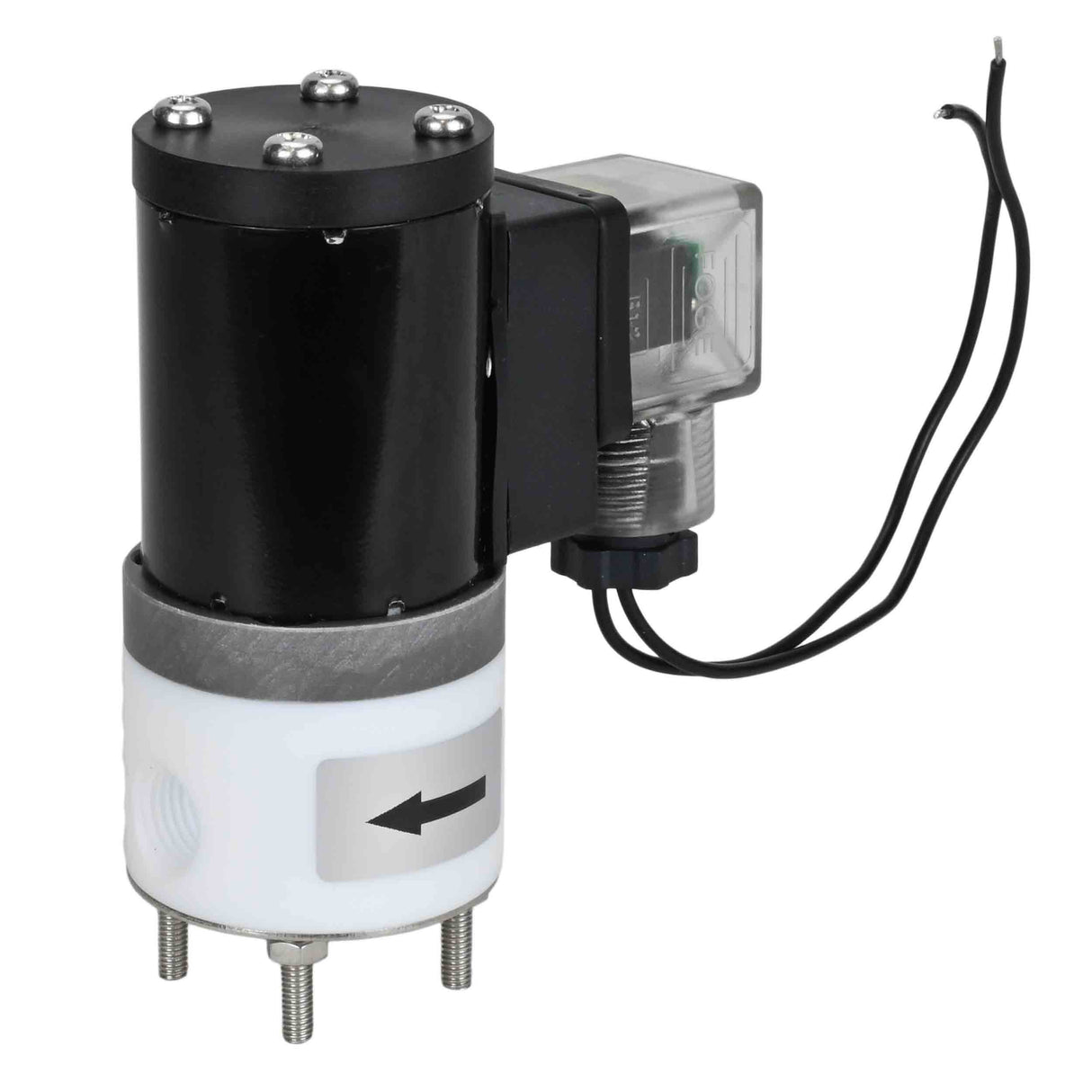 Électrovanne électrique à action directe à deux voies normalement fermée Elephant DHF11-НЗ PTFE VITON G 24V, matériau du corps - PTFE, joint - Viton