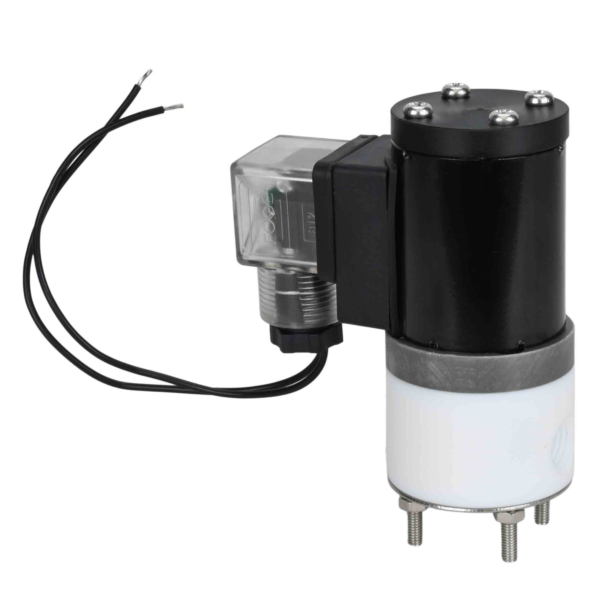 Électrovanne électrique à action directe à deux voies normalement fermée Elephant DHF11-НЗ PTFE VITON G 24V, matériau du corps - PTFE, joint - Viton