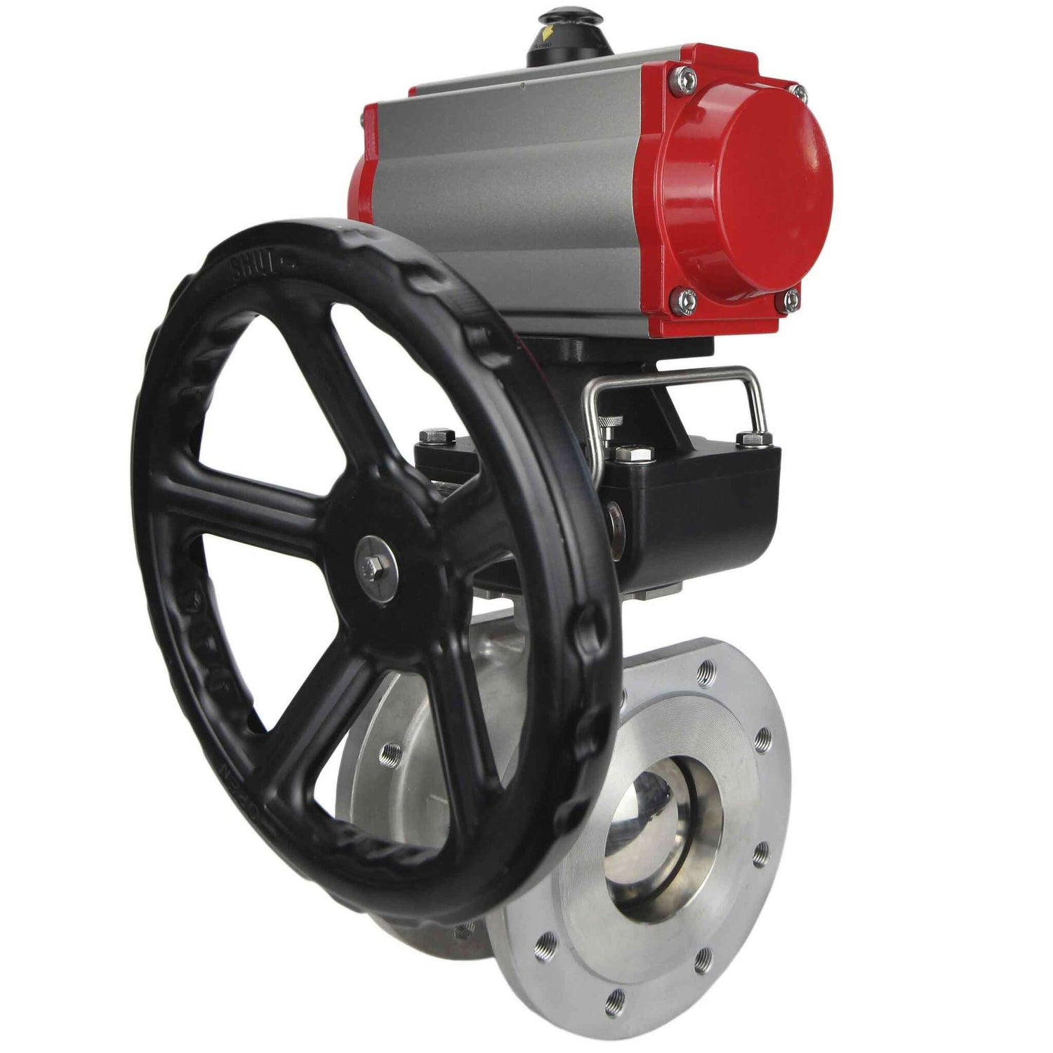 Robinet à boisseau sphérique en acier inoxydable Elephant kchmfp-elephant-da-hdm-4m310-24v, matériau du corps - acier inoxydable AISI 316, matériau de la bille - acier inoxydable AISI 316, joint - PTFE, actionné par actionneur pneumatique