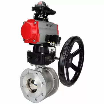 Ball valves Elephant BV3232P(2pc)-FP-F-ISO-R DN200-250 16 bar full bore flanged, body - stainless steel 316, with double-acting PA-DA pneumatic actuator, pneumatic distributor 4V320-08 220V, BKV APL-210N and MON gearbox -ISO