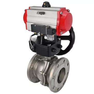 Ball valves Elephant BV3232P(2pc)-FP-F-ISO-R DN200-250 16 bar full bore flanged, body - stainless steel 316, with double-acting PA-DA pneumatic actuator, pneumatic distributor 4V320-08 220V and MON-ISO gearbox