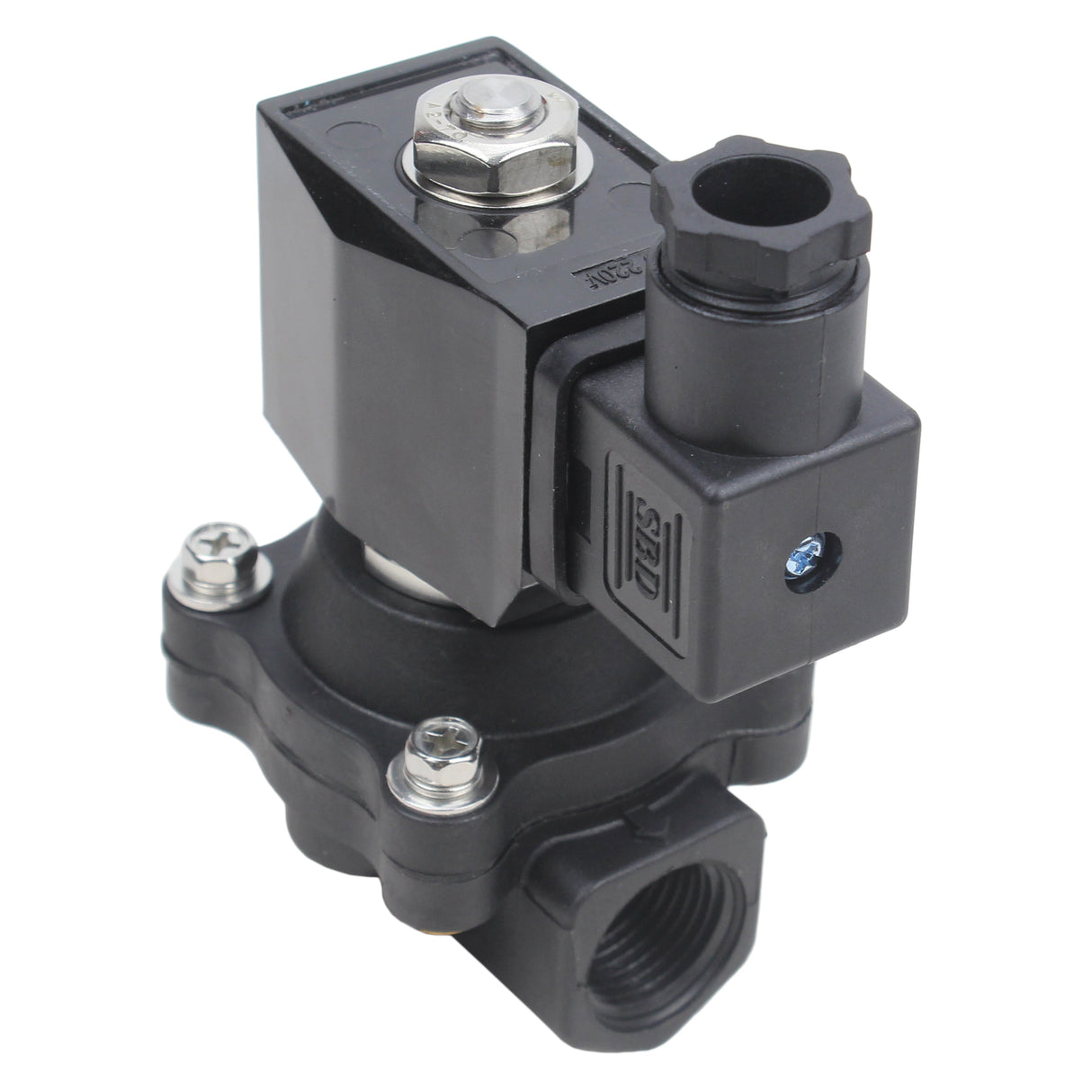 Électrovanne électrique à action directe normalement fermée à deux voies Elephant VS2W-503N-NC G NBR 110/220V, matériau du corps - Nylon 66, joint - NBR