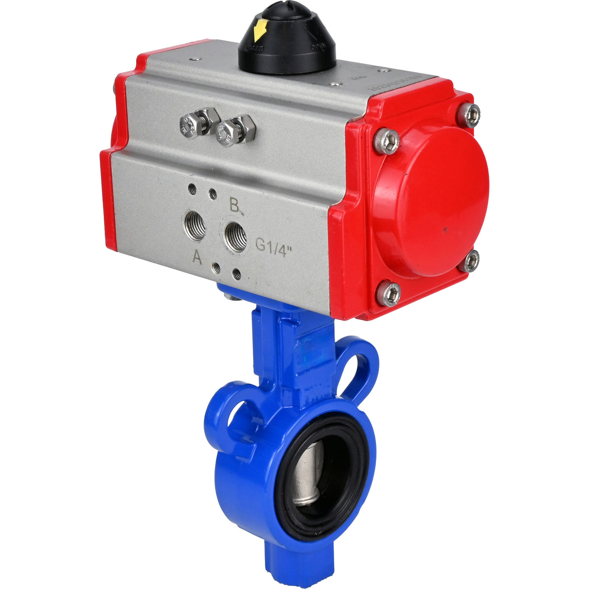 Vanne papillon d'eau Elephant al-316l-epdm-elephant-sa, matériau du corps - alliage d'aluminium, matériau du disque - acier inoxydable AISI 316L, joint - EPDM, actionné par actionneur pneumatique