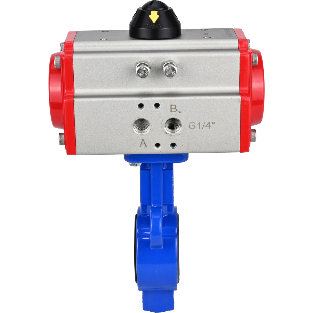 Vanne papillon d'eau Elephant al-316l-epdm-elephant-sa, matériau du corps - alliage d'aluminium, matériau du disque - acier inoxydable AISI 316L, joint - EPDM, actionné par actionneur pneumatique