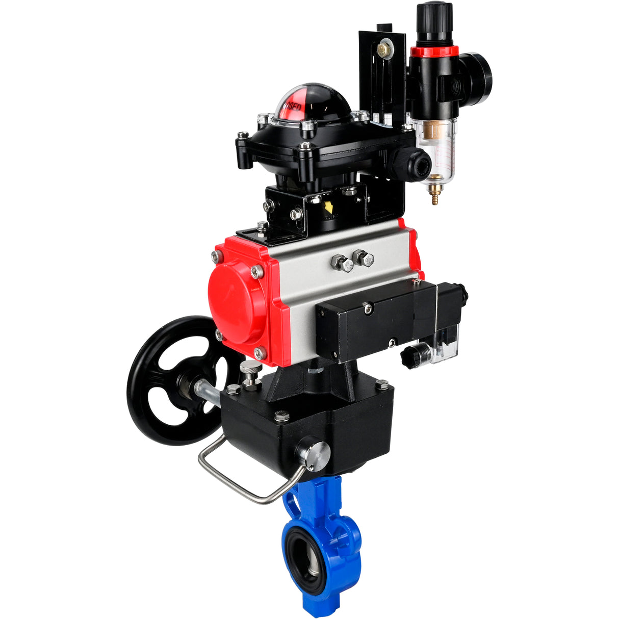 Vanne papillon d'eau Elephant al-316l-epdm-elephant-da-4m310-24-apl210n-hdm-afc2000, matériau du corps - alliage d'aluminium, matériau du disque - acier inoxydable AISI 316L, joint - EPDM, actionné par actionneur pneumatique