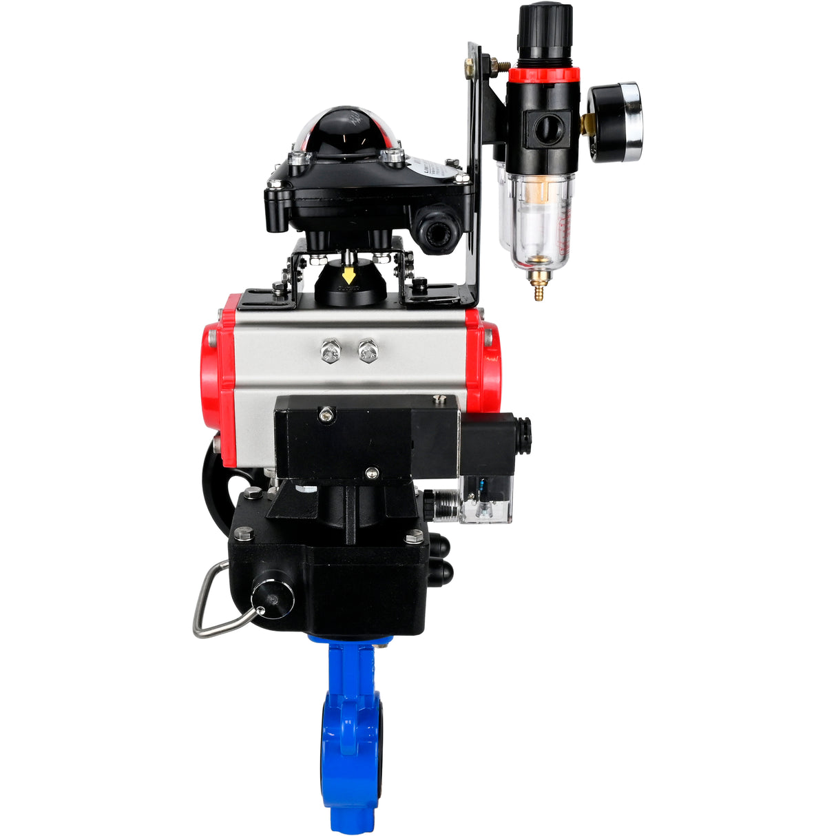 Vanne papillon d'eau Elephant al-316l-epdm-elephant-da-4m310-24-apl210n-hdm-afc2000, matériau du corps - alliage d'aluminium, matériau du disque - acier inoxydable AISI 316L, joint - EPDM, actionné par actionneur pneumatique