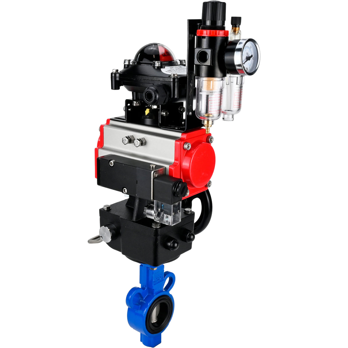 Vanne papillon d'eau Elephant al-316l-epdm-elephant-da-4m310-24-apl210n-hdm-afc2000, matériau du corps - alliage d'aluminium, matériau du disque - acier inoxydable AISI 316L, joint - EPDM, actionné par actionneur pneumatique