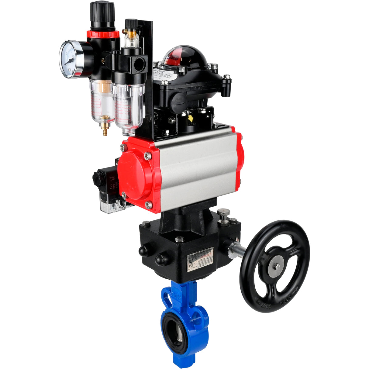 Vanne papillon d'eau Elephant al-316l-epdm-elephant-da-4m310-24-apl210n-hdm-afc2000, matériau du corps - alliage d'aluminium, matériau du disque - acier inoxydable AISI 316L, joint - EPDM, actionné par actionneur pneumatique