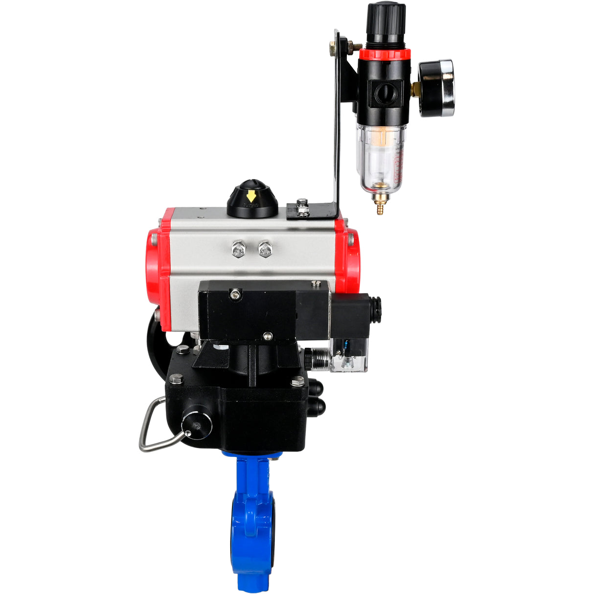 Vanne papillon d'eau Elephant al-316l-epdm-elephant-da-4m310-110/220-hdm-afc2000, matériau du corps - alliage d'aluminium, matériau du disque - acier inoxydable AISI 316L, joint - EPDM, actionné par actionneur pneumatique