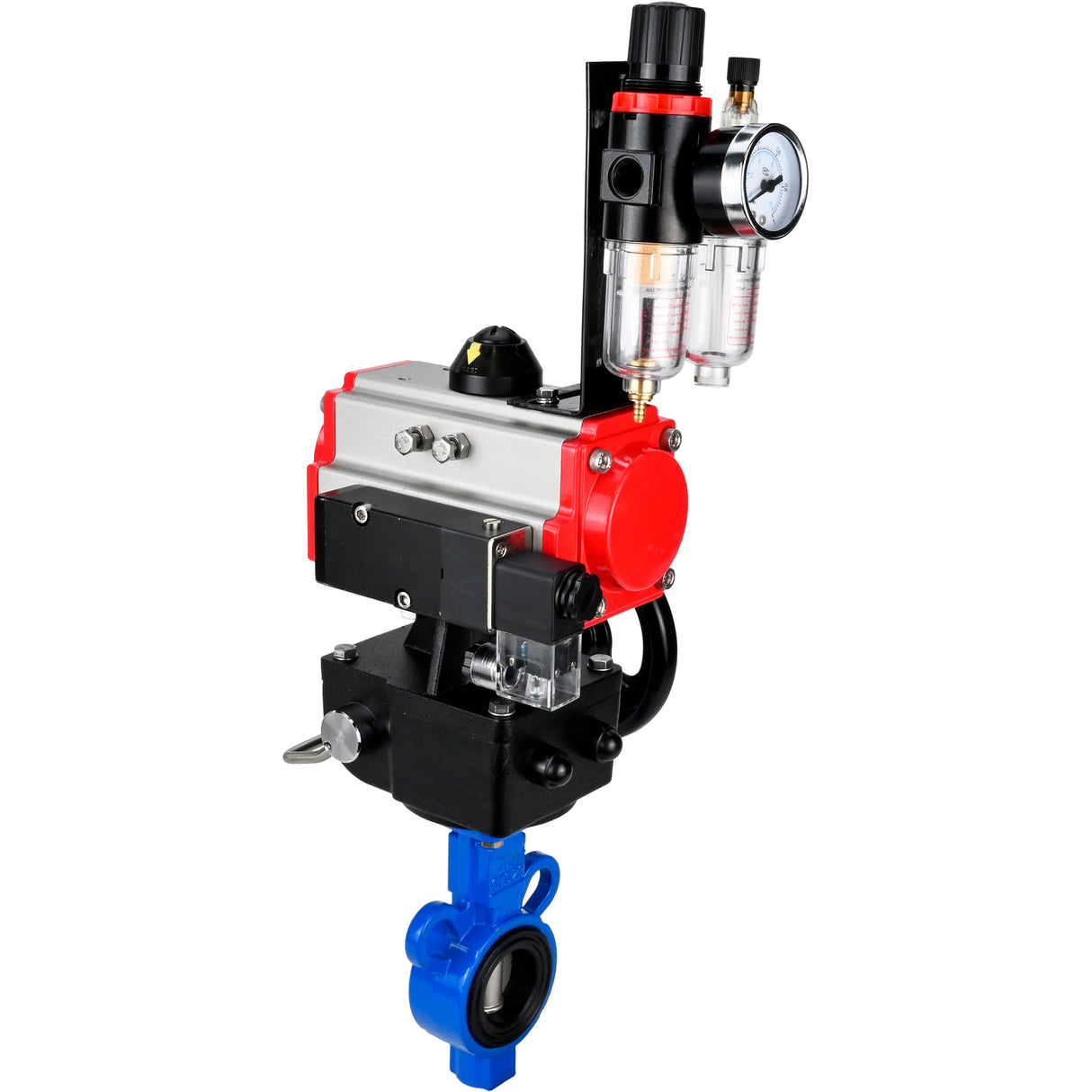 Vanne papillon d'eau Elephant al-316l-epdm-elephant-da-4m310-110/220-hdm-afc2000, matériau du corps - alliage d'aluminium, matériau du disque - acier inoxydable AISI 316L, joint - EPDM, actionné par actionneur pneumatique