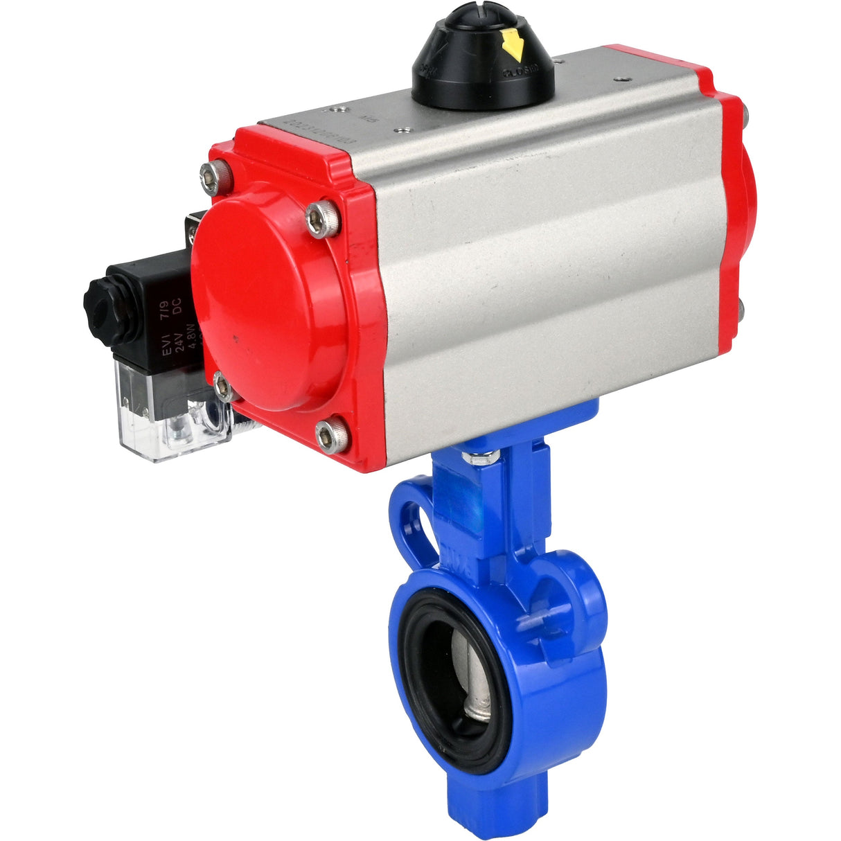 Vanne papillon d'eau Elephant al-316l-epdm-elephant-sa-4m310-110/220, matériau du corps - alliage d'aluminium, matériau du disque - acier inoxydable AISI 316L, joint - EPDM, actionné par actionneur pneumatique