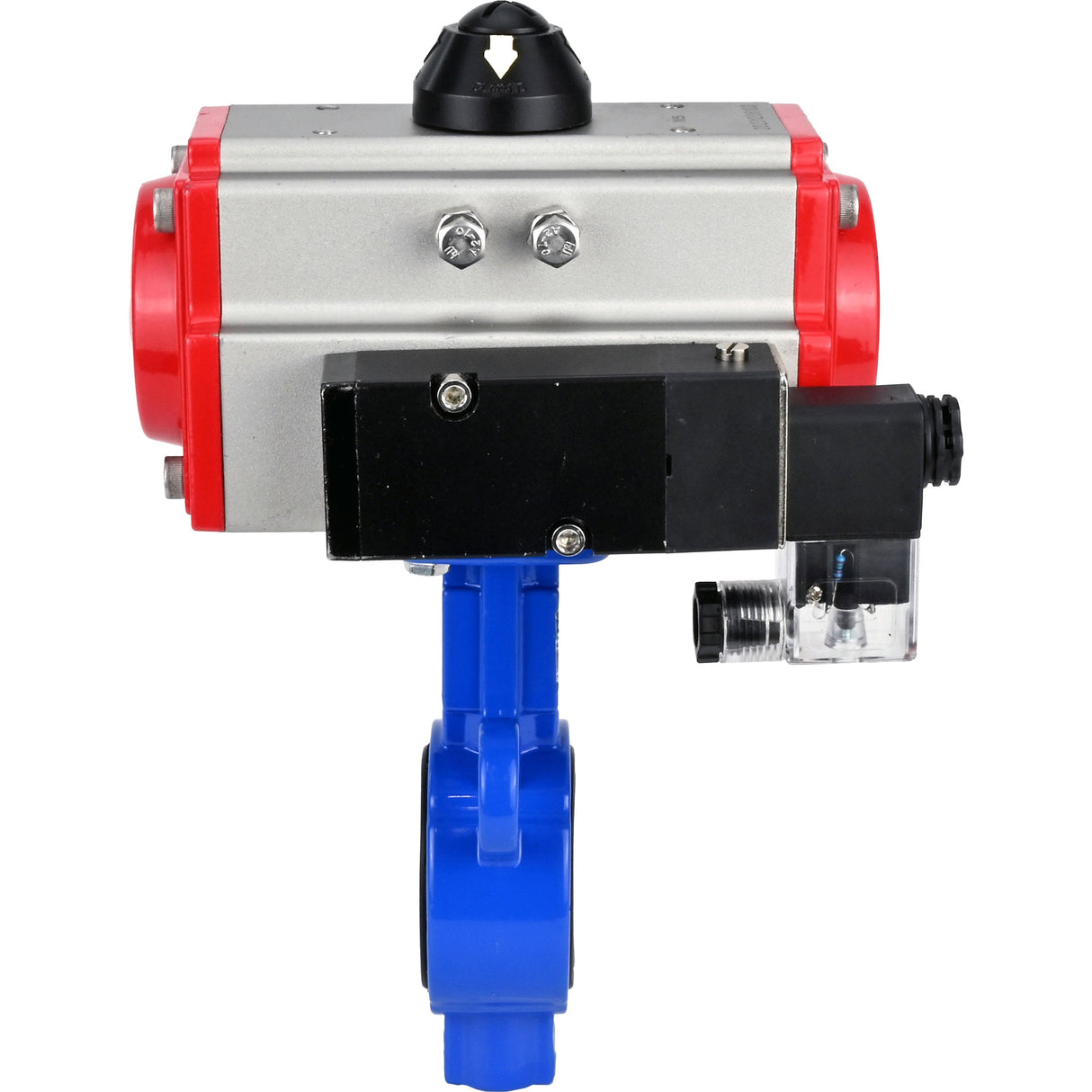 Vanne papillon d'eau Elephant al-316l-epdm-elephant-sa-4m310-110/220, matériau du corps - alliage d'aluminium, matériau du disque - acier inoxydable AISI 316L, joint - EPDM, actionné par actionneur pneumatique