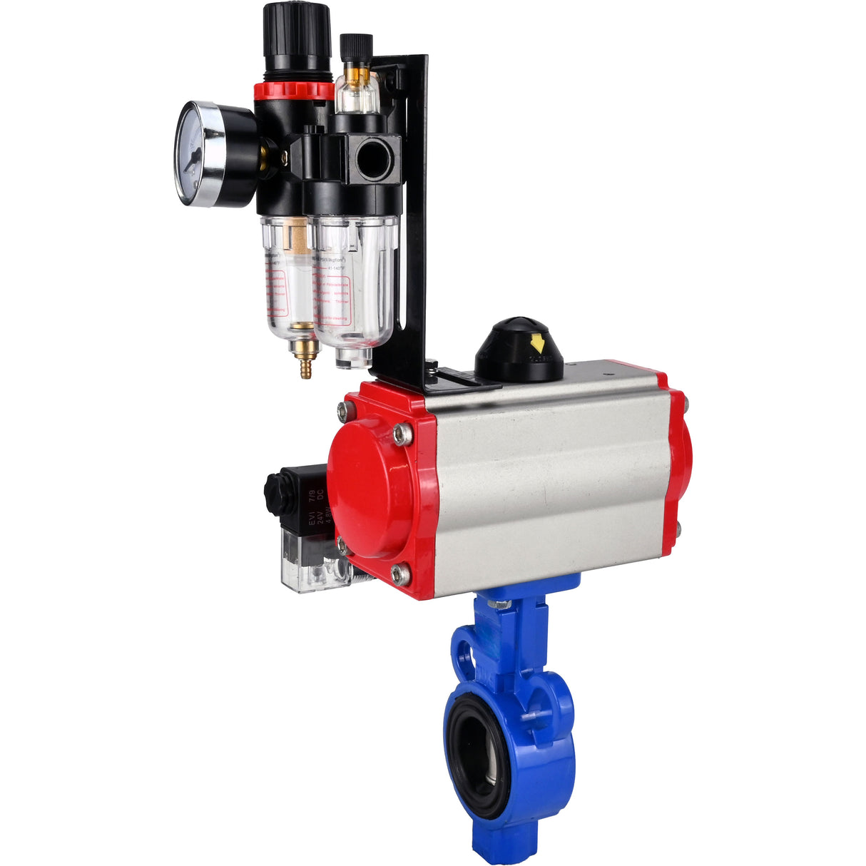 Vanne papillon d'eau Elephant al-316l-epdm-elephant-da-4m310-110/220-afc2000, matériau du corps - alliage d'aluminium, matériau du disque - acier inoxydable AISI 316L, joint - EPDM, actionné par actionneur pneumatique