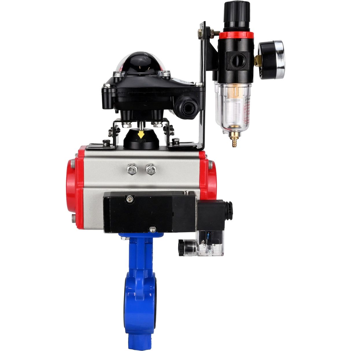 Vanne papillon d'eau Elephant al-316l-epdm-elephant-da-4m310-24-apl210n-afc2000, matériau du corps - alliage d'aluminium, matériau du disque - acier inoxydable AISI 316L, joint - EPDM, actionné par actionneur pneumatique