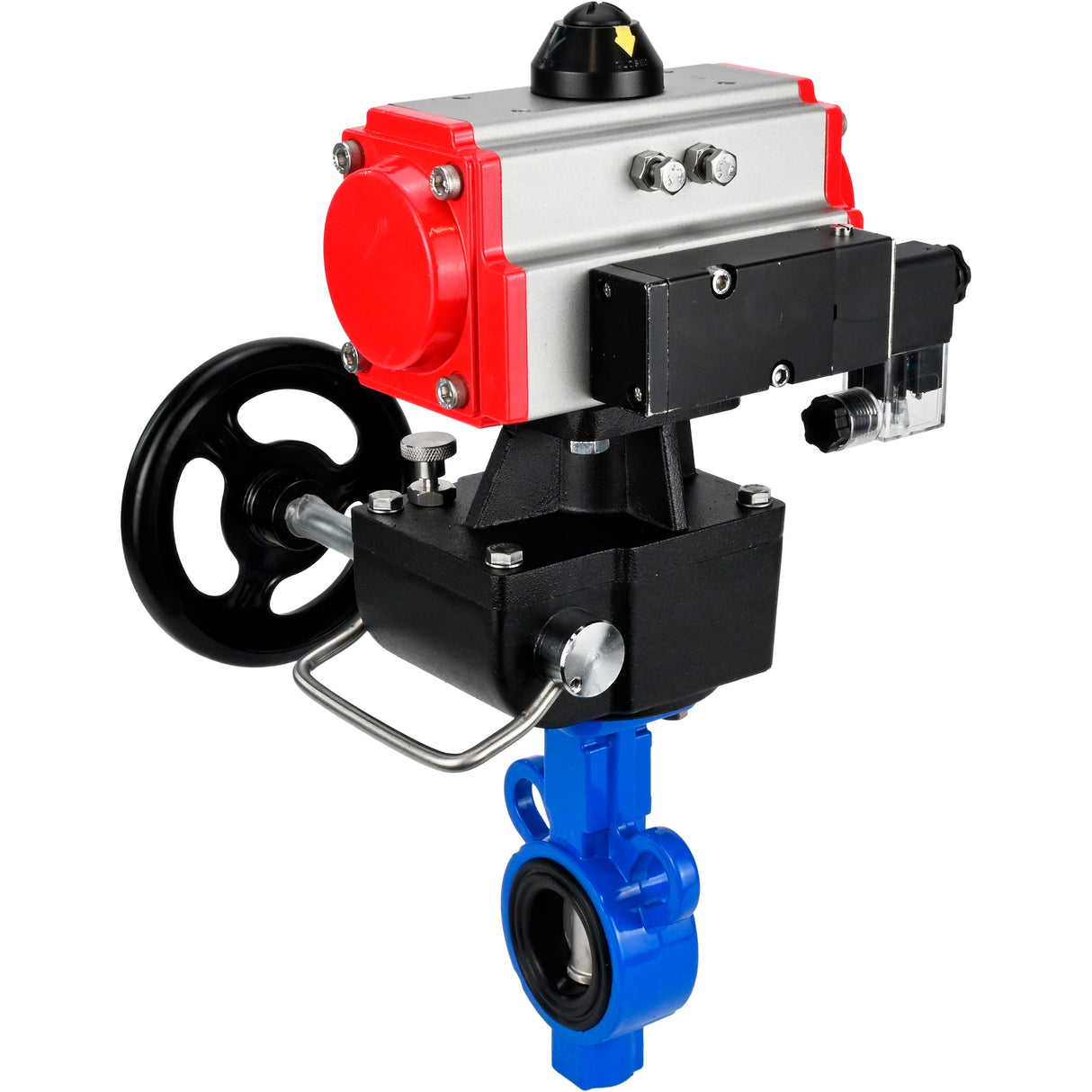 Vanne papillon d'eau Elephant al-316l-epdm-elephant-da-4m310-110/220-hdm, matériau du corps - alliage d'aluminium, matériau du disque - acier inoxydable AISI 316L, joint - EPDM, actionné par actionneur pneumatique