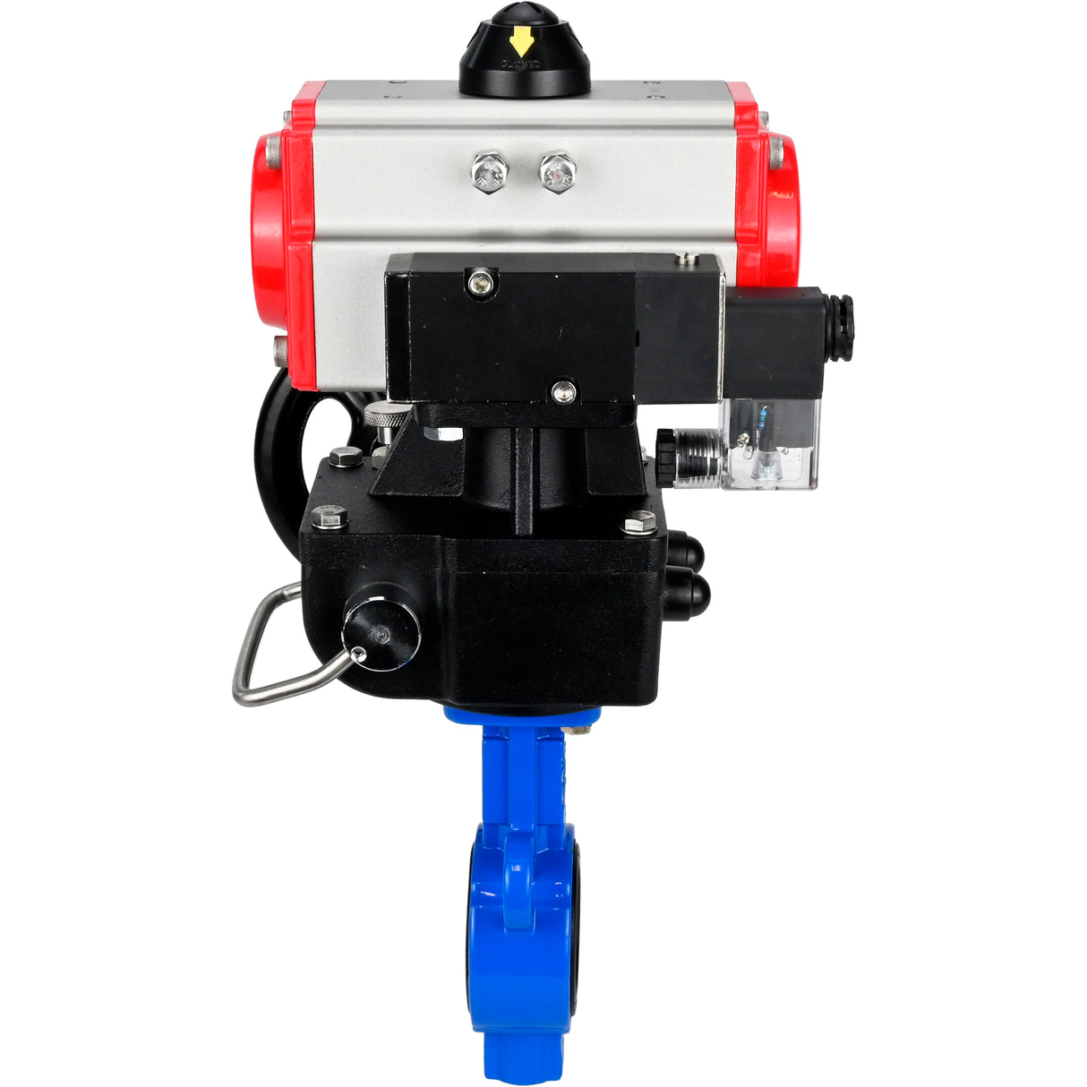 Vanne papillon d'eau Elephant al-316l-epdm-elephant-da-4m310-110/220-hdm, matériau du corps - alliage d'aluminium, matériau du disque - acier inoxydable AISI 316L, joint - EPDM, actionné par actionneur pneumatique