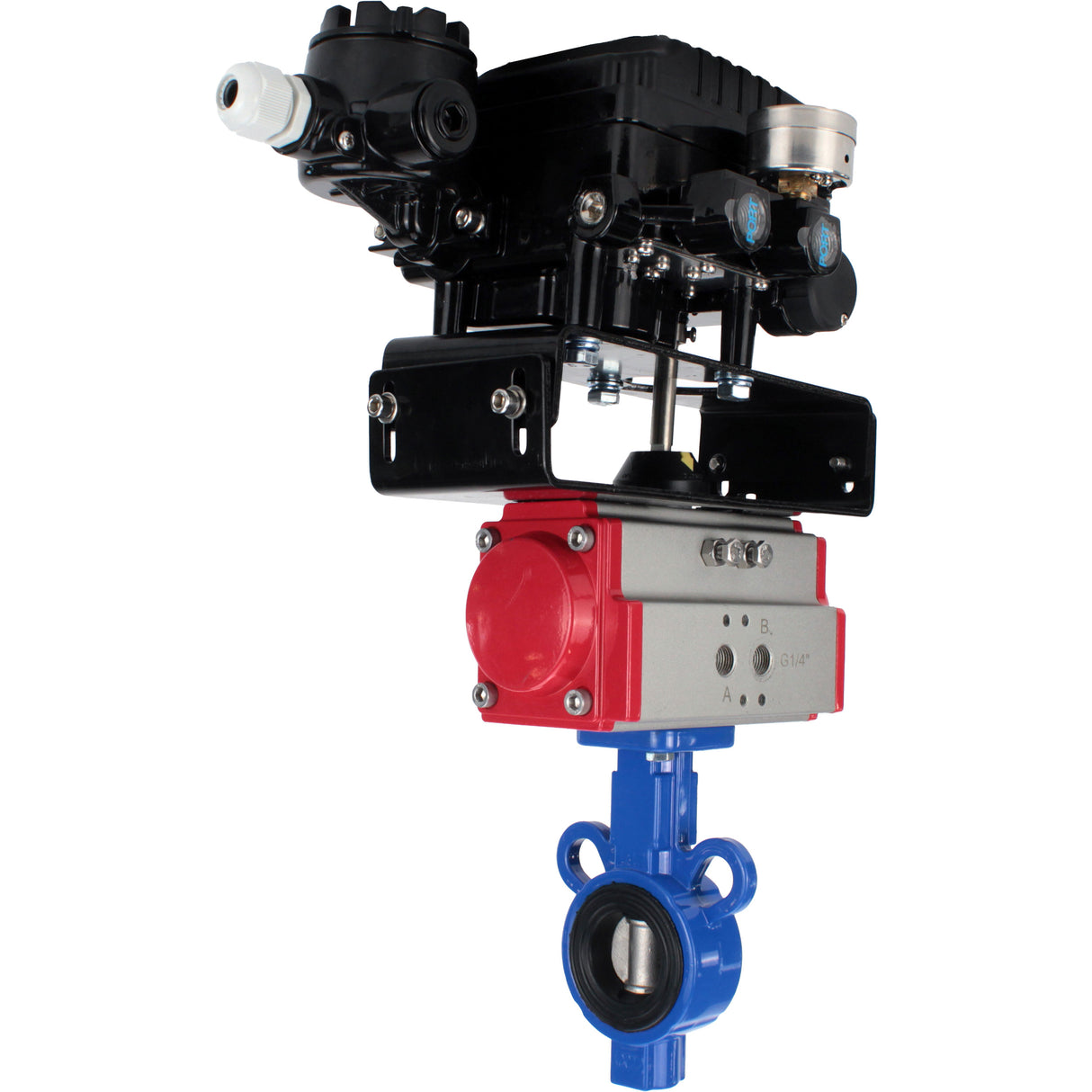 Vanne papillon d'eau Elephant al-316l-epdm-elephant-sa-yt1000rsi, matériau du corps - alliage d'aluminium, matériau du disque - acier inoxydable AISI 316L, joint - EPDM, actionné par actionneur pneumatique