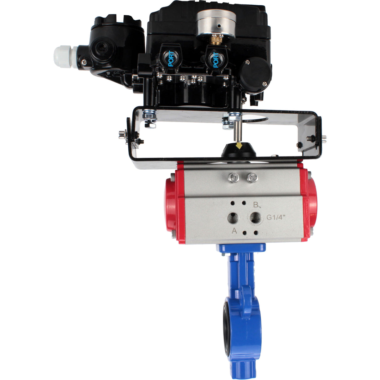 Vanne papillon d'eau Elephant al-316l-epdm-elephant-sa-yt1000rsi, matériau du corps - alliage d'aluminium, matériau du disque - acier inoxydable AISI 316L, joint - EPDM, actionné par actionneur pneumatique