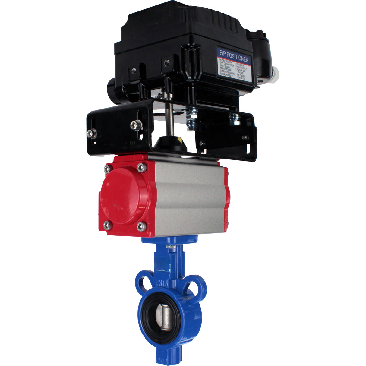 Vanne papillon d'eau Elephant al-316l-epdm-elephant-da-yt1000rsi, matériau du corps - alliage d'aluminium, matériau du disque - acier inoxydable AISI 316L, joint - EPDM, actionné par actionneur pneumatique