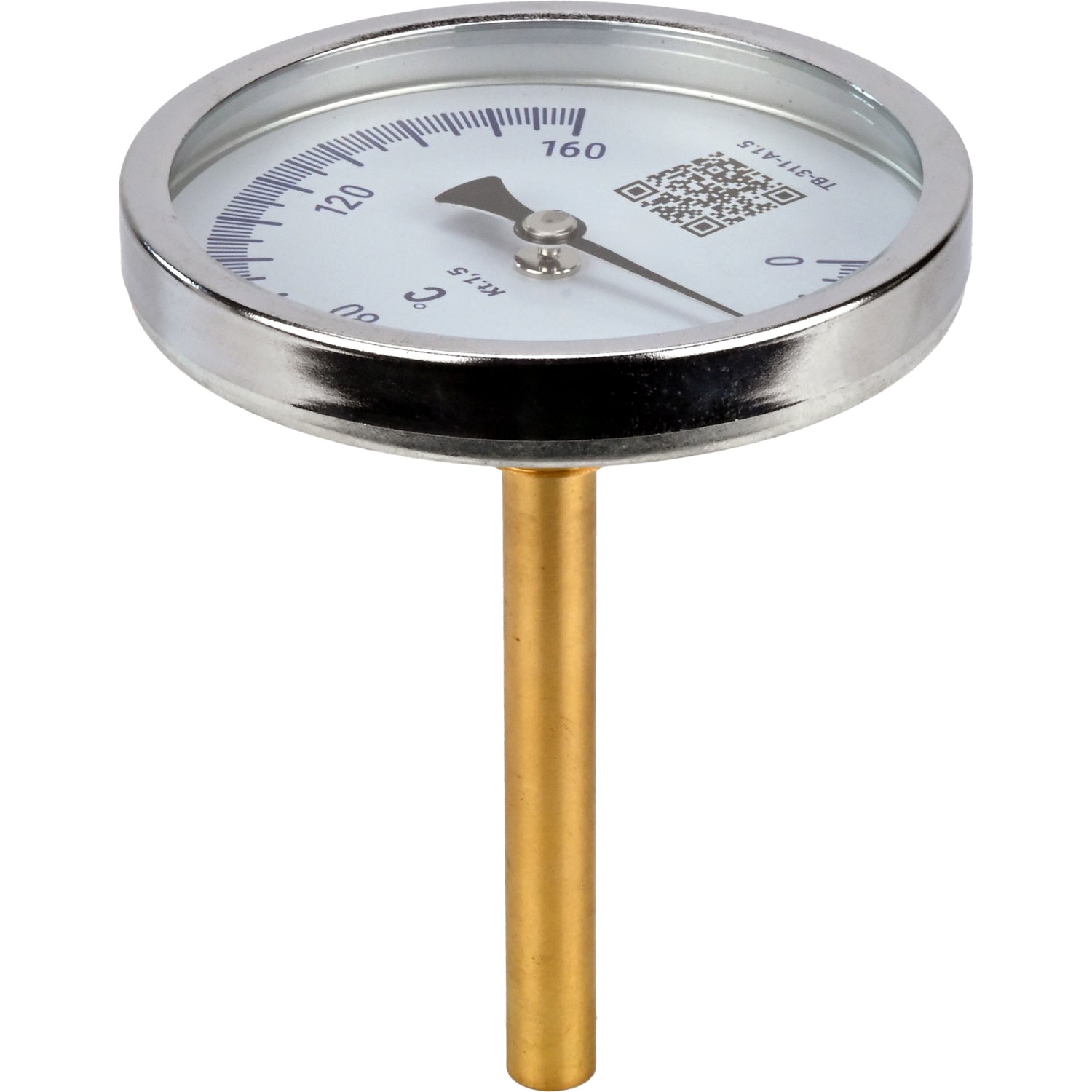 Thermomètres axiaux bimétalliques Elephant TB-311-A1.5 PN10-24, acier inoxydable, longueur de la partie immergée 46-200 mm, classe de précision - 1,5