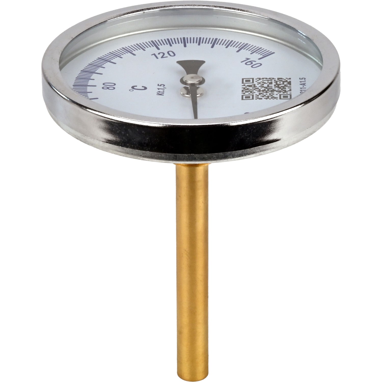 Thermomètres axiaux bimétalliques Elephant TB-311-A1.5 PN10-24, acier inoxydable, longueur de la partie immergée 46-200 mm, classe de précision - 1,5