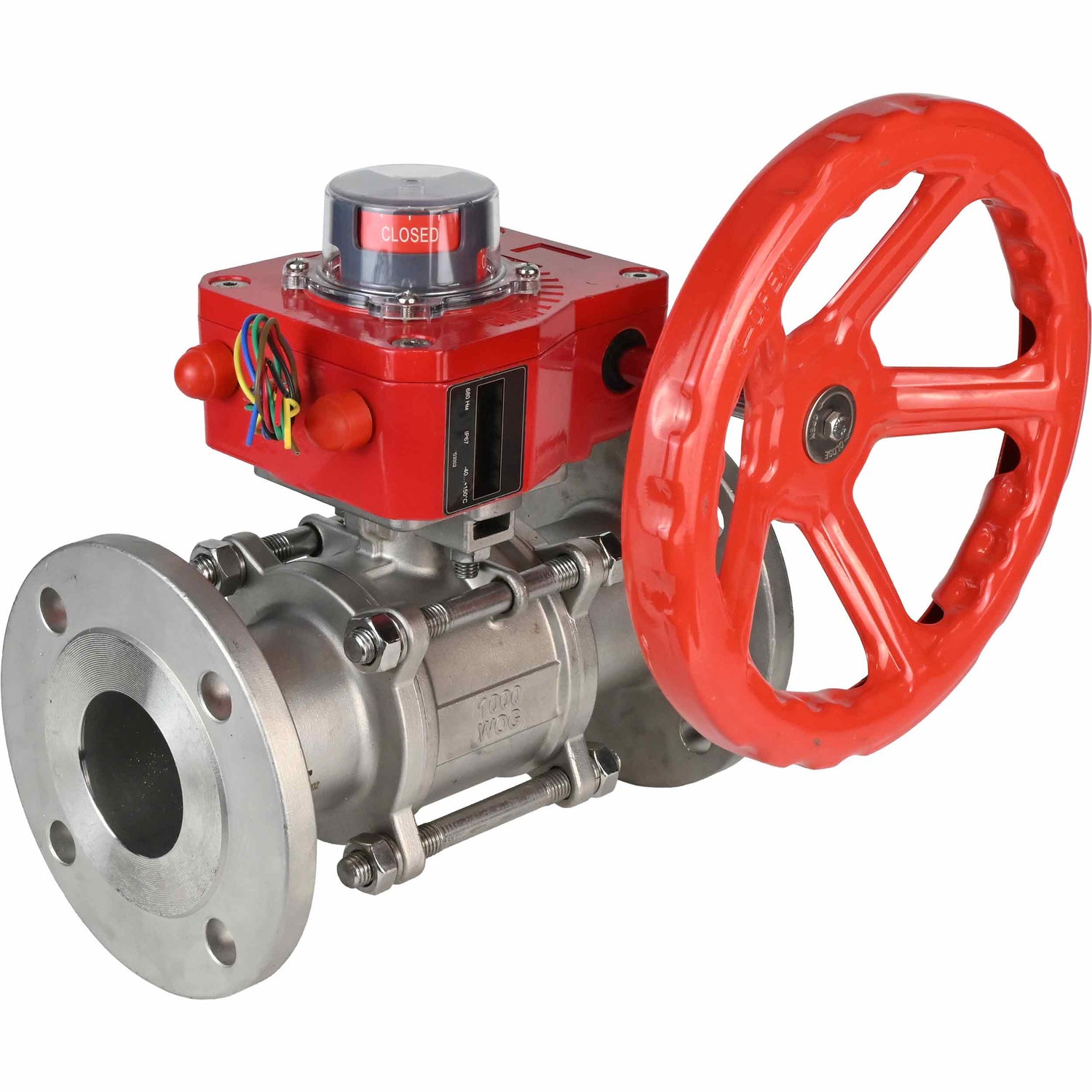 Robinet à boisseau sphérique en acier inoxydable Elephant ksfpt-304-180-hgbf, matériau du corps - acier inoxydable AISI 304, matériau de la bille - acier inoxydable AISI 304, joint - PTFE, commande par poignée