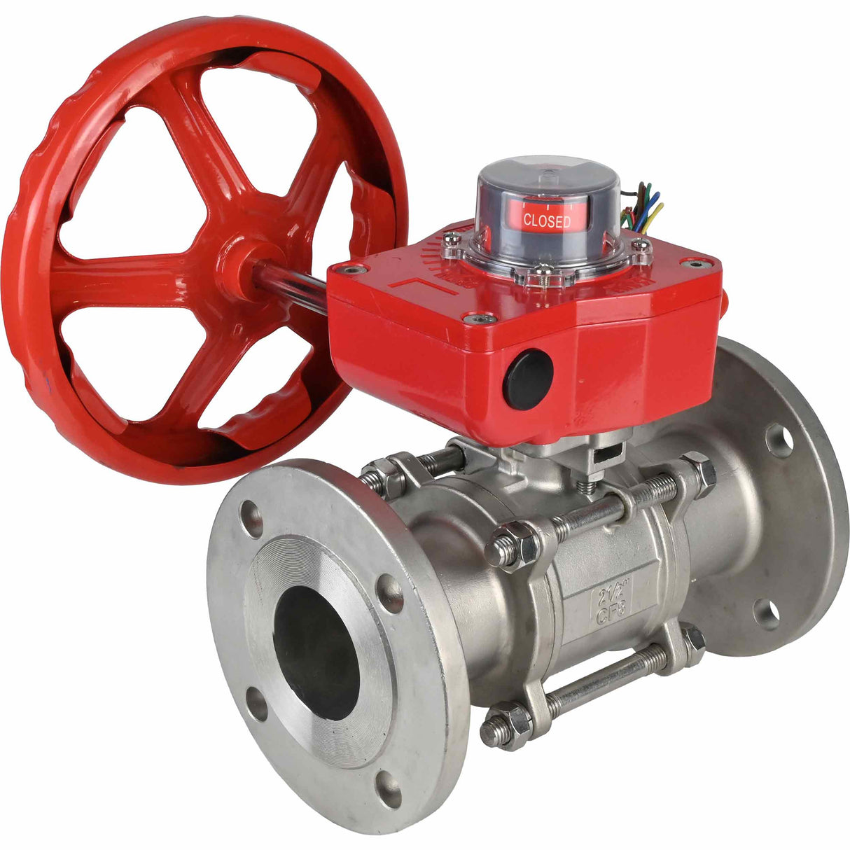 Robinet à boisseau sphérique en acier inoxydable Elephant ksfpt-304-180-hgbf, matériau du corps - acier inoxydable AISI 304, matériau de la bille - acier inoxydable AISI 304, joint - PTFE, commande par poignée