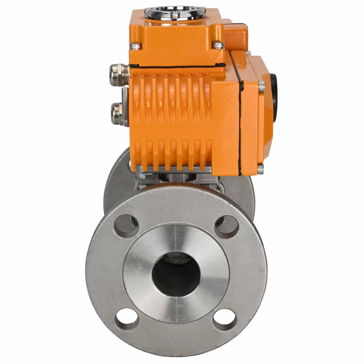 Vannes à boisseau sphérique Elephant BV3131P(3pc)-FP-F-ISO-H trois pièces, passage intégral, à brides, corps - acier inoxydable SS304, joint - PTFE, avec entraînement électrique 1/4 de tour QT-N-003EM-O1-24VDC-U1 24V HARK