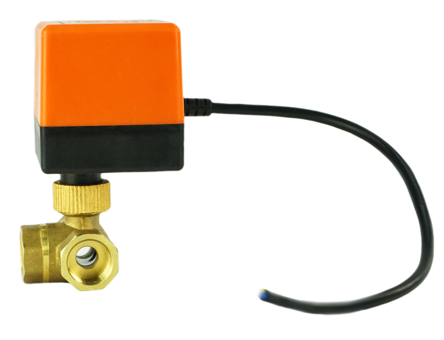 Vanne à boisseau sphérique en laiton 3 voies Filetage NPT/BSP Type T Port standard Elephant RP.BRASS.120.MM 232 PSI avec commande électrique 110VAC sans interrupteurs de fin de course