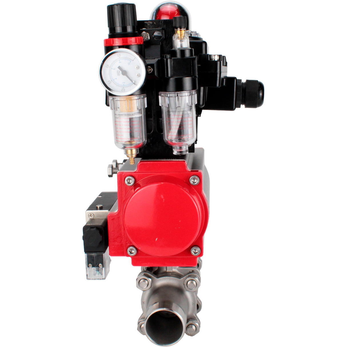 Vannes à boisseau sphérique Elephant BV3232P(3pc)-FP-W-ISO-H LONG à passage intégral, corps - acier inoxydable 316, à souder, avec actionneur pneumatique Elephant PA-SA, distributeur pneumatique 4M310-08 220V, BKV APL-410N EX et BPV AFC2000