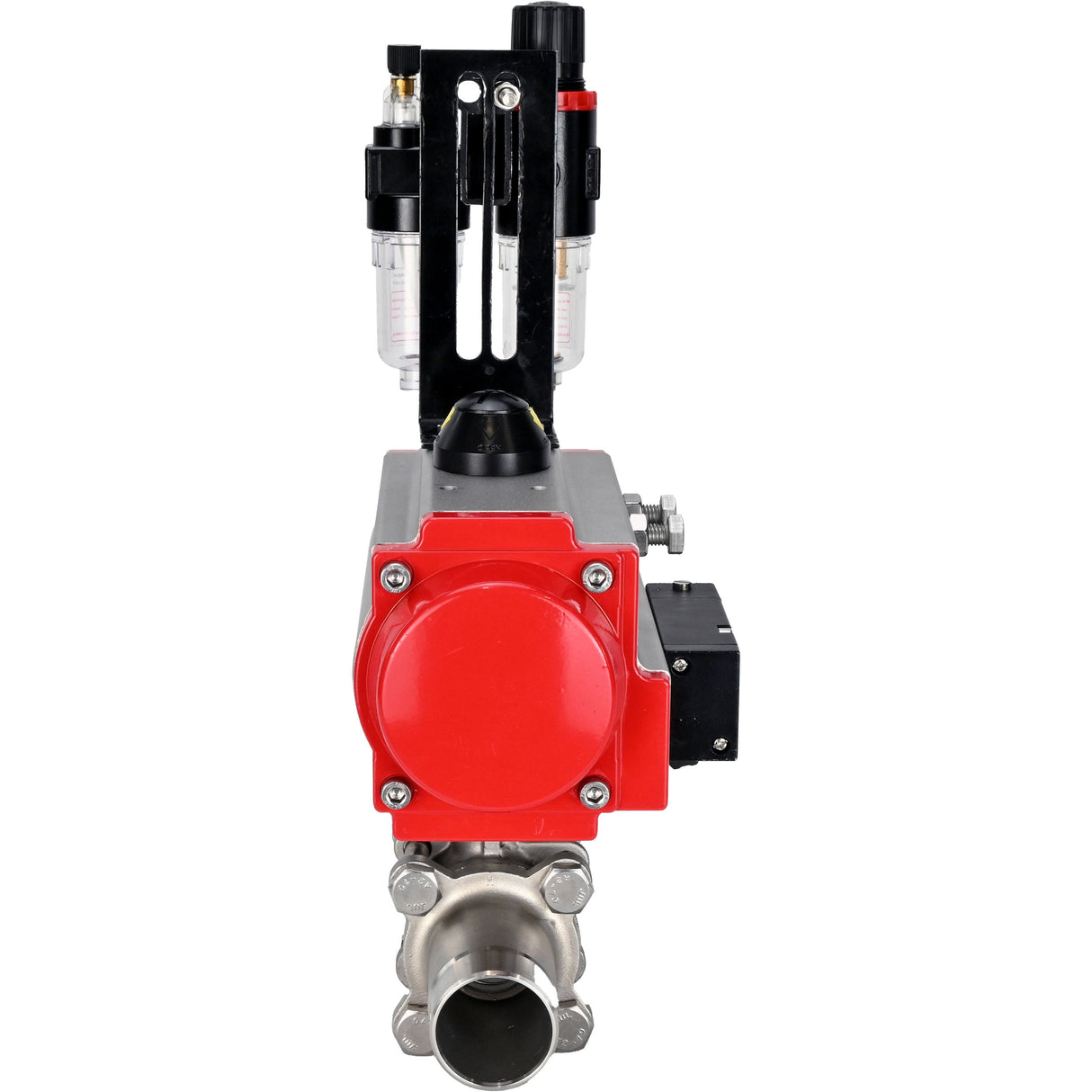 Vannes à boisseau sphérique Elephant BV3232P(3pc)-FP-W-ISO-H LONG à passage intégral, corps - acier inoxydable 316, à souder, avec actionneur pneumatique PA-DA, distributeur pneumatique 4M310-08 220V et BPV AFC2000
