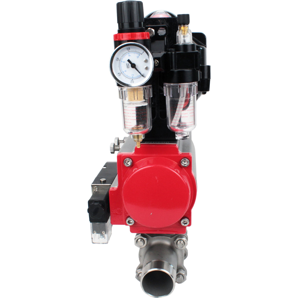 Robinets à boisseau sphérique Elephant BV3232P(3pc)-FP-W-ISO-H LONG DN10-150 passage intégral, corps - acier inoxydable 316, à souder, avec actionneur pneumatique PA-DA, distributeur pneumatique 4M310-08 24V, BKV APL-510N EX et GSV AFC2000