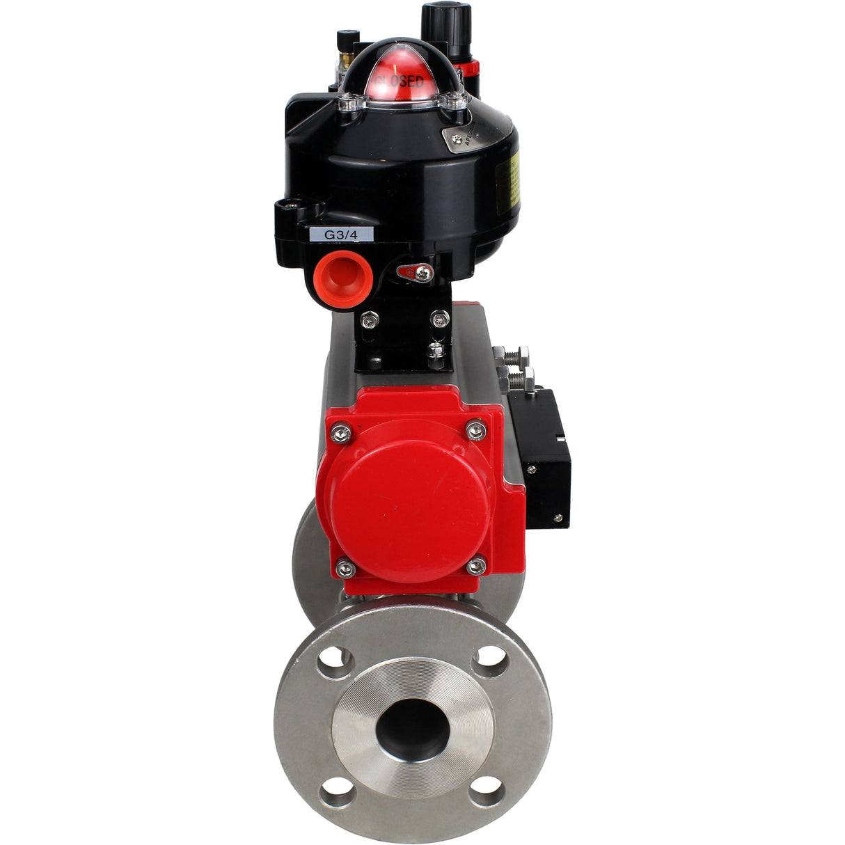 Ball valves Elephant BV3131P(3pc)-FP-F-ISO-H flanged, full bore, three-piece, stainless steel body. steel SS304, seal - PTFE, with pneumatic actuator Elephant PA-DA 052-130 pneumatic distributor 4M310-08 NAMUR 24V ATU AFC2000 LSU APL-510N-EX
