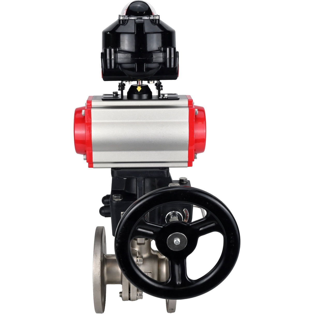 Ball valves Elephant BV3232P(2pc)-FP-F-ISO-H DN15-250 flanged, full bore, two-piece, stainless steel body. steel SS316, seal - PTFE, with pneumatic drive Elephant PA-DA 052-210 pneumatic distributor 4M310-08 NAMUR 24V gearbox MON LSU APL-510N-EX