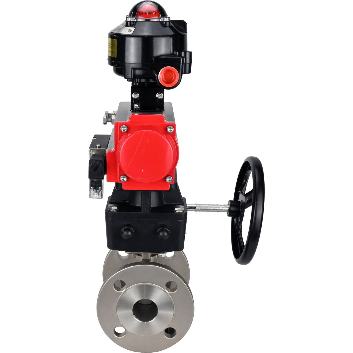 Ball valves Elephant BV3232P(2pc)-FP-F-ISO-H DN15-250 flanged, full bore, two-piece, stainless steel body. steel SS316, seal - PTFE, with pneumatic drive Elephant PA-DA 052-210 pneumatic distributor 4M310-08 NAMUR 24V gearbox MON LSU APL-510N-EX