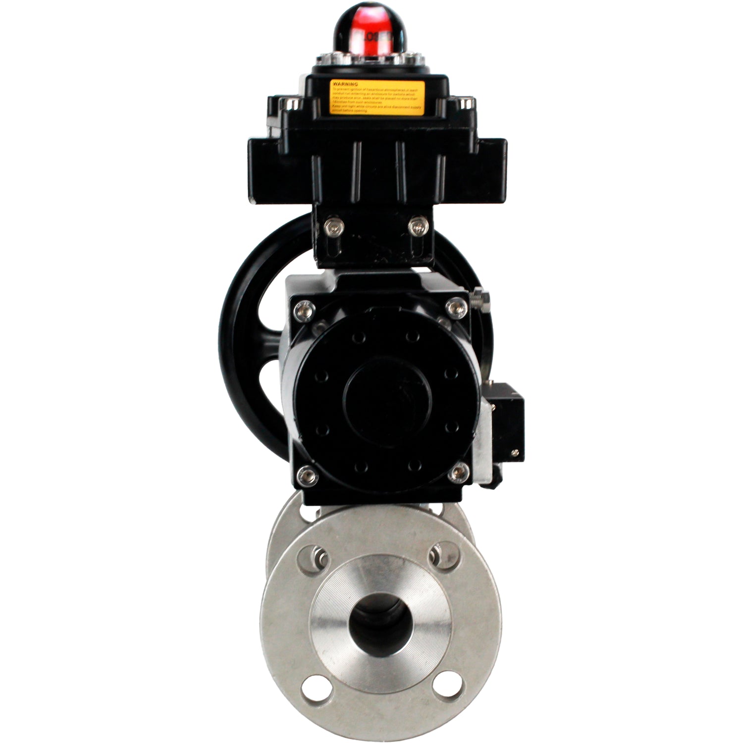 Ball valves Elephant BV3232P(3pc)-FP-F-ISO-H DN65-100 25/40 bar flanged with ISO flange, body - 316 stainless steel, full bore, seal - PTFE, with pneumatic drive PA-DA-105-1, pneumatic distributor 4M310-08 NAMUR 220V, LSU APL-410N Ex