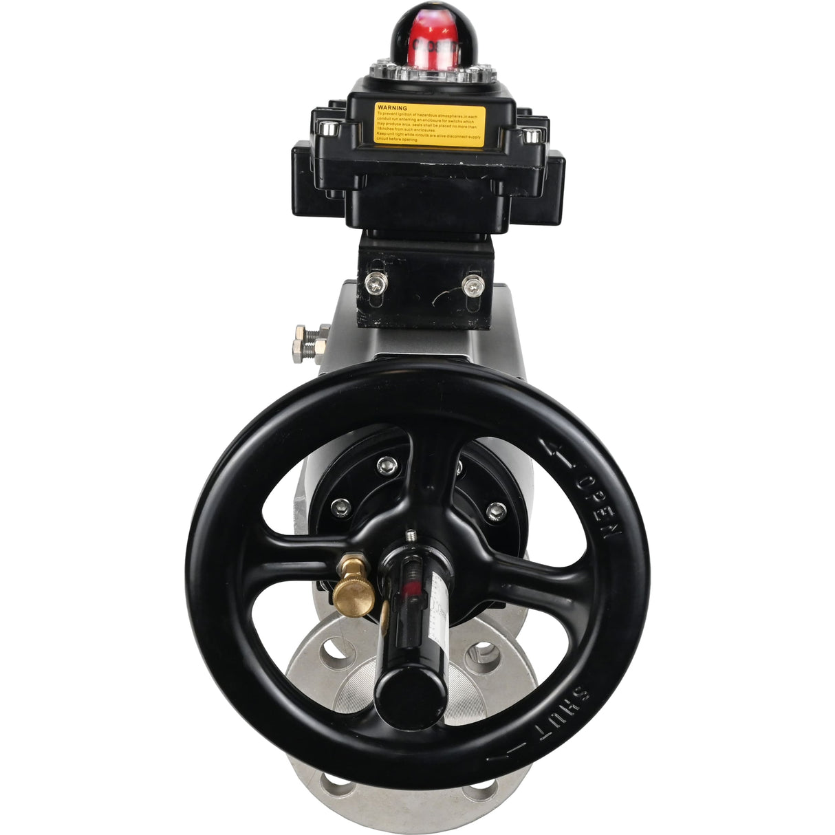 Ball valves Elephant BV3232P(3pc)-FP-F-ISO-H DN65-100 25/40 bar flanged with ISO flange, body - 316 stainless steel, full bore, seal - PTFE, with pneumatic drive PA-DA-105-1, LSU APL-410N Ex